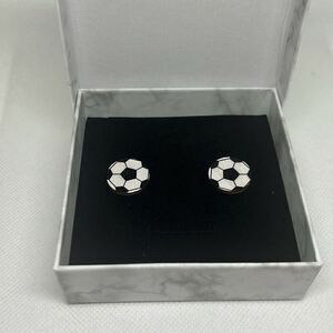 Football Stud Earrings Wooden Sports Ball Earrings For Women Girls Soccer